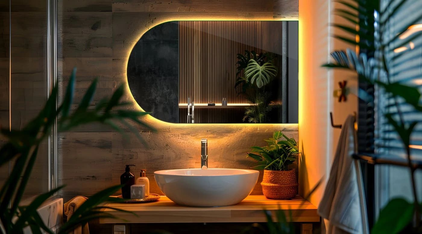 Tulup LED-Lichtspiegel Modernes Wandspiegel mit LED Beleuchtung