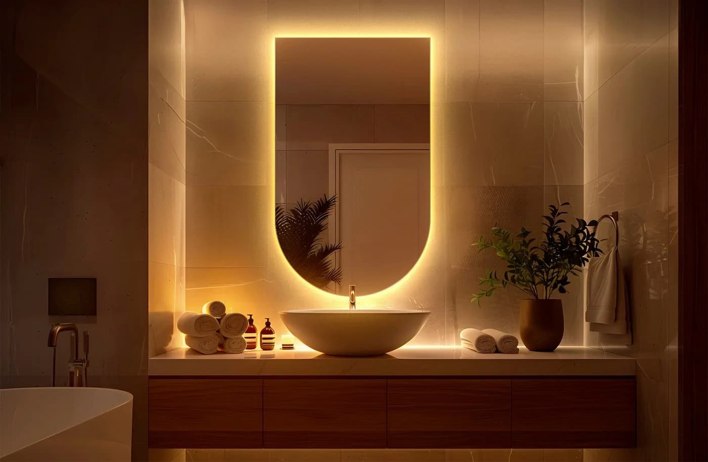Tulup LED-Lichtspiegel Modernes Wandspiegel mit LED Beleuchtung - Bild 3