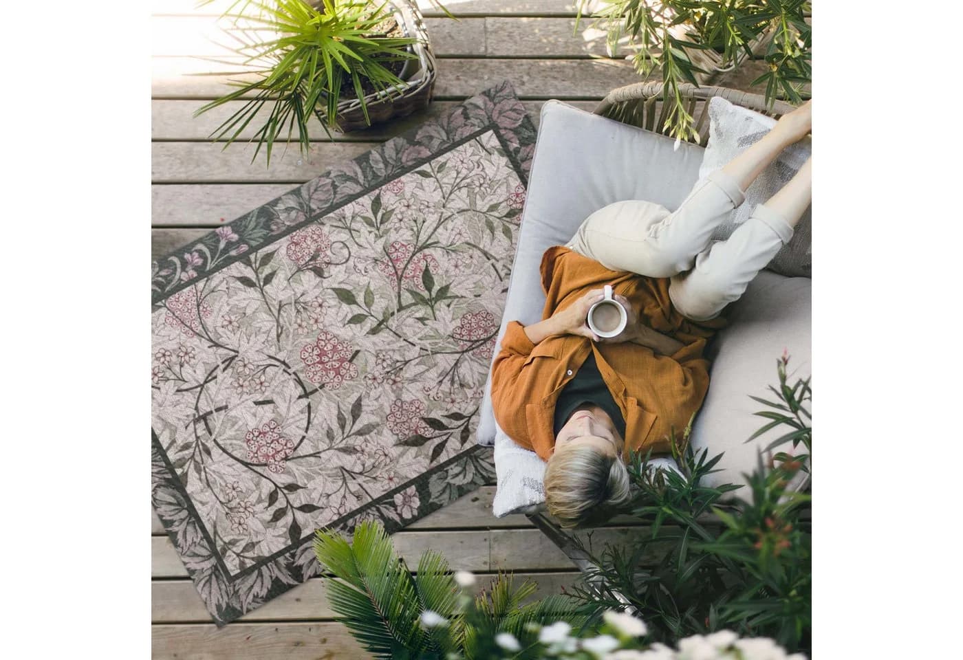 Tulup Vinylteppich Jasmine Sketch Rosa PVC