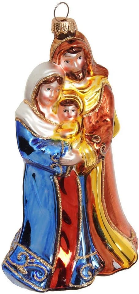 Krebs Glas Lauscha Weihnachtsbaumkugel Heilige Familie Bunt 15cm