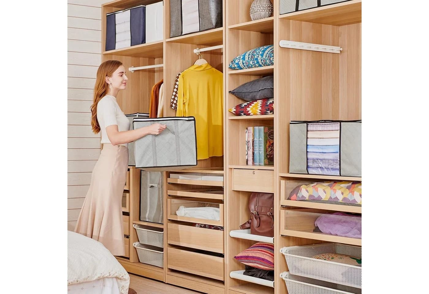 LuxusKollektion Aufbewahrungsbox 90L 8er Set mit Deckel & Griffen