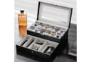 LuxusKollektion Uhrenbox 24 Fächer Glasdeckel Schwarz Bild 4
