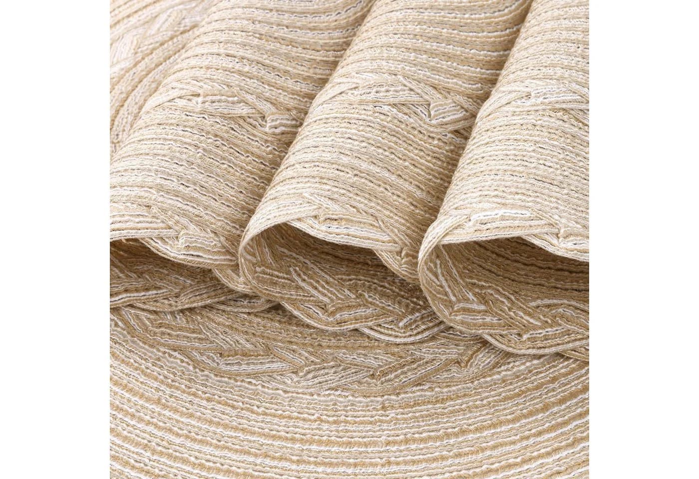LuxusKollektion Platzset 6er Set Runde Tischmatten Beige 38cm - Bild 5