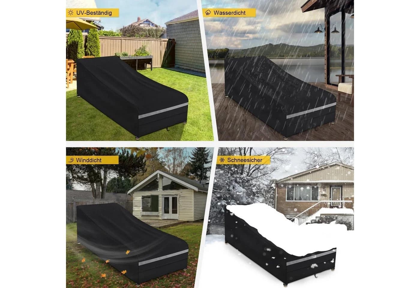 LuxusKollektion Gartenliege Abdeckung Wasserdicht 420D Oxford - Bild 3