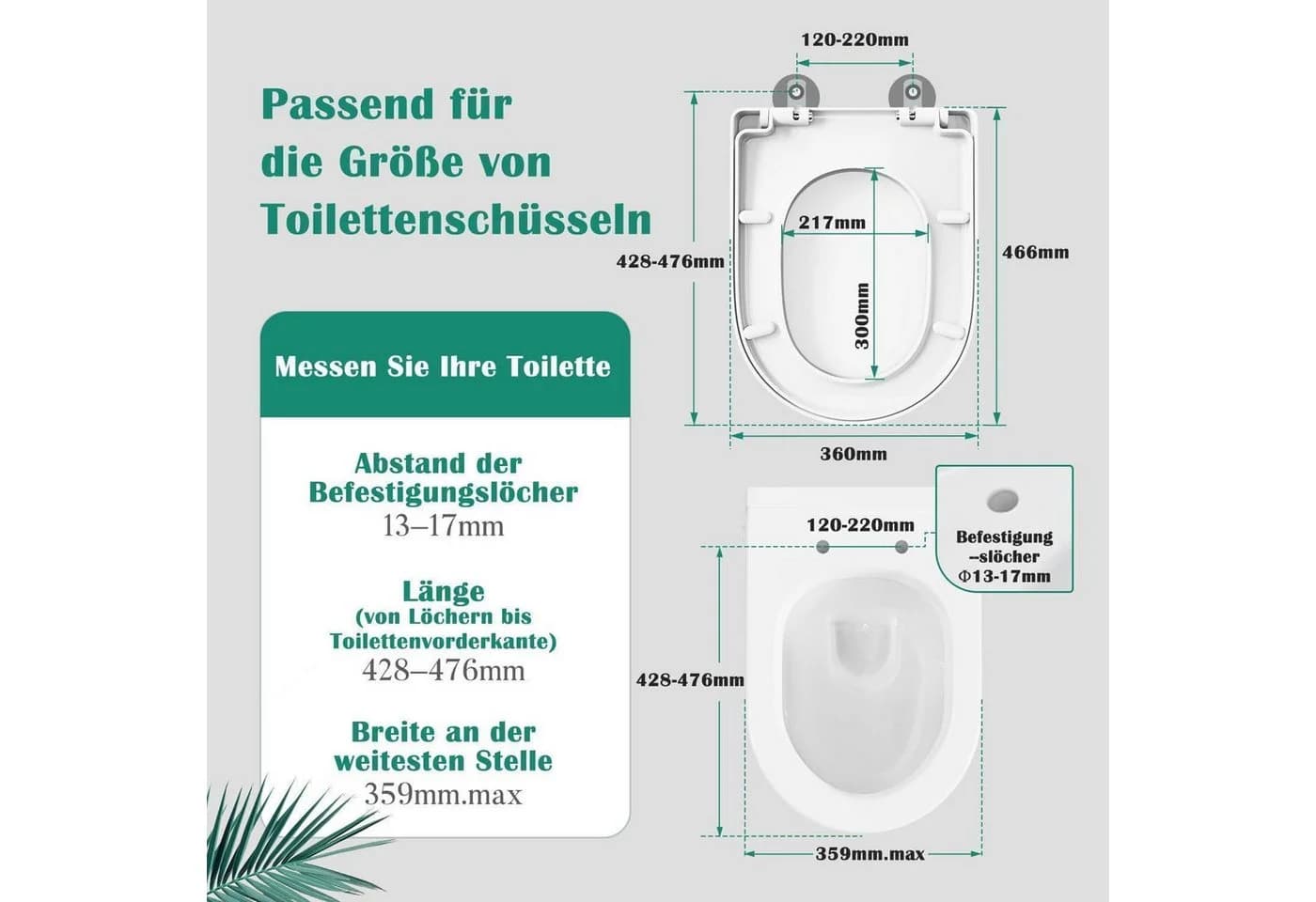 LuxusKollektion Toilettendeckel WC Sitz D-Form Absenkautomatik Antibakteriell