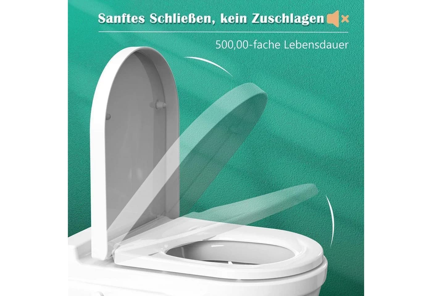 LuxusKollektion Toilettendeckel WC Sitz D-Form Absenkautomatik Antibakteriell - Bild 4