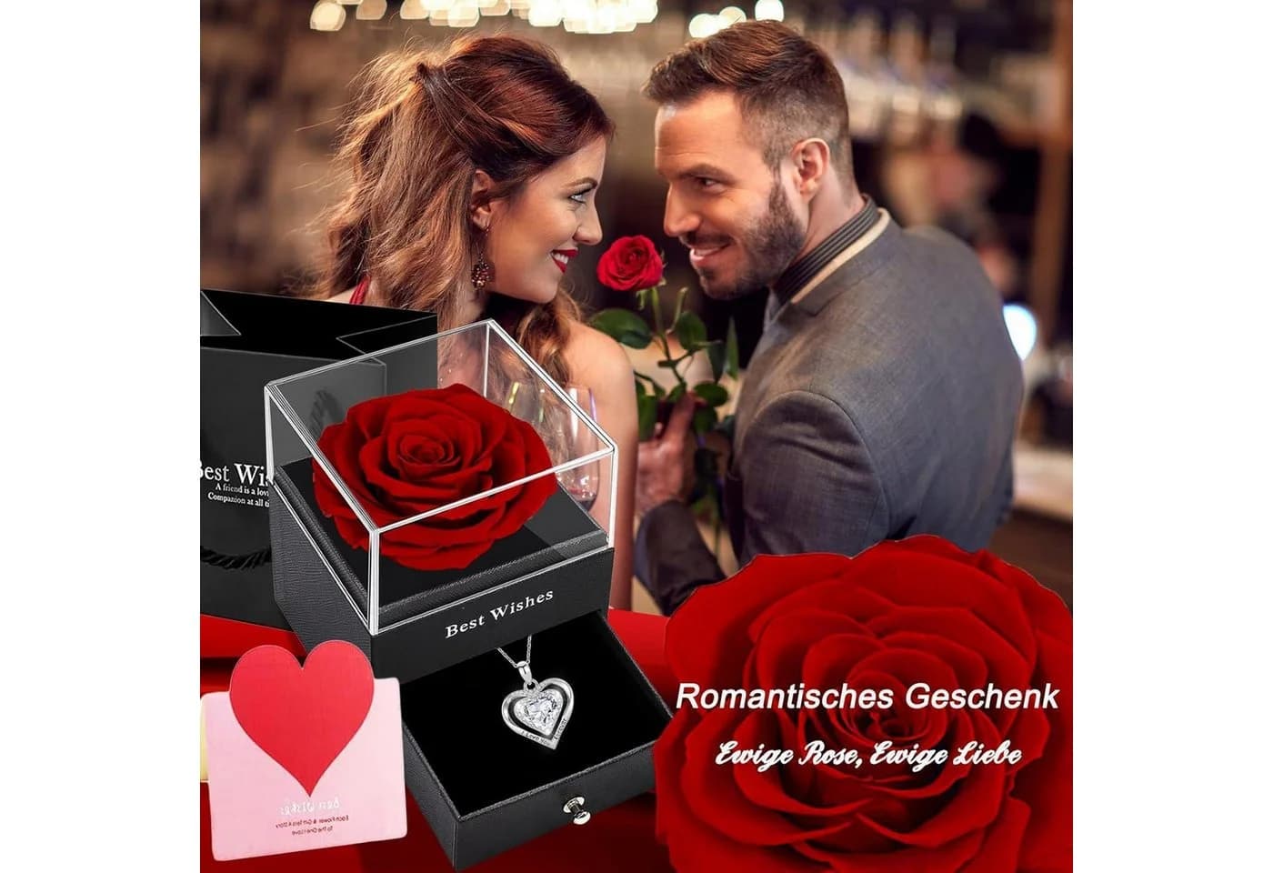 Ewige Rose Geschenkbox Konservierte Blumen Romantisch Valentinstag, LuxusKollektion