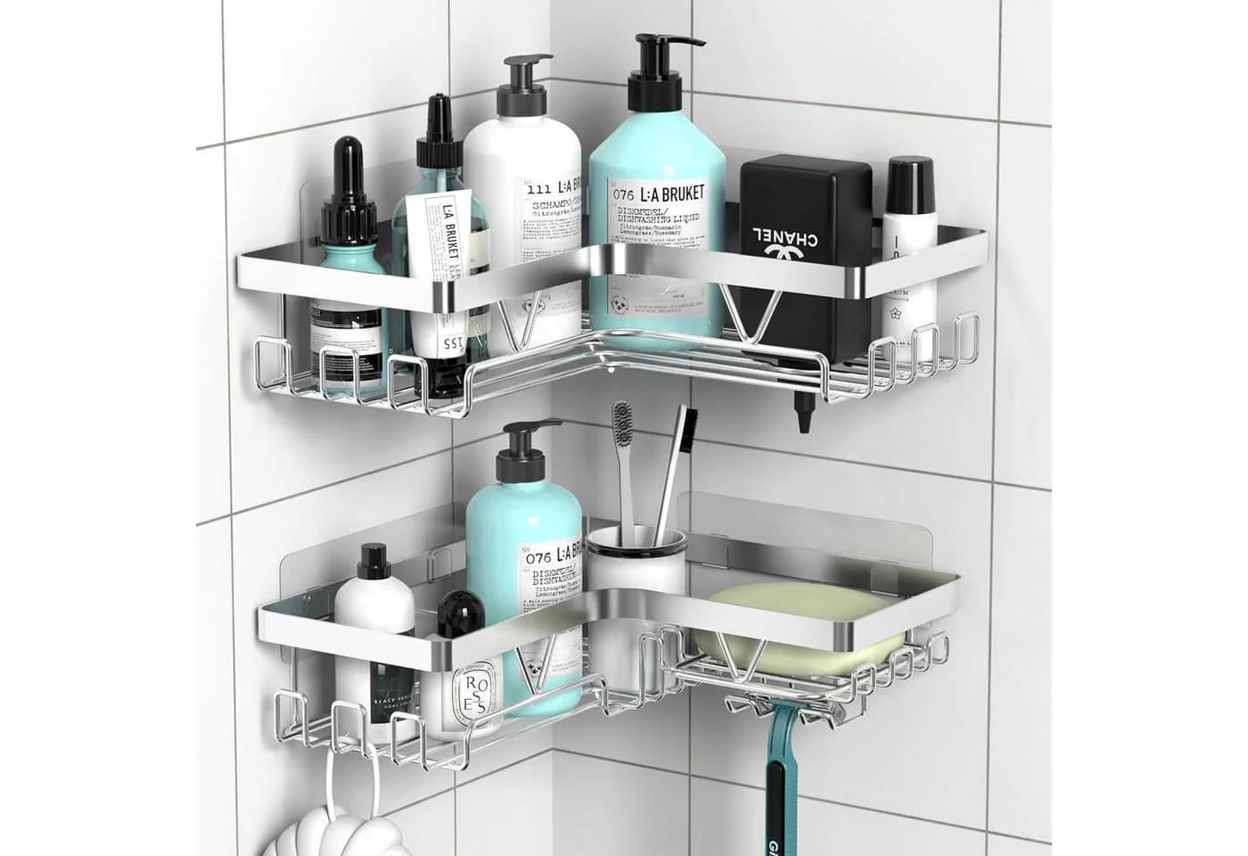 LuxusKollektion Duschablage Ecke Edelstahl ohne Bohren - Bild 2