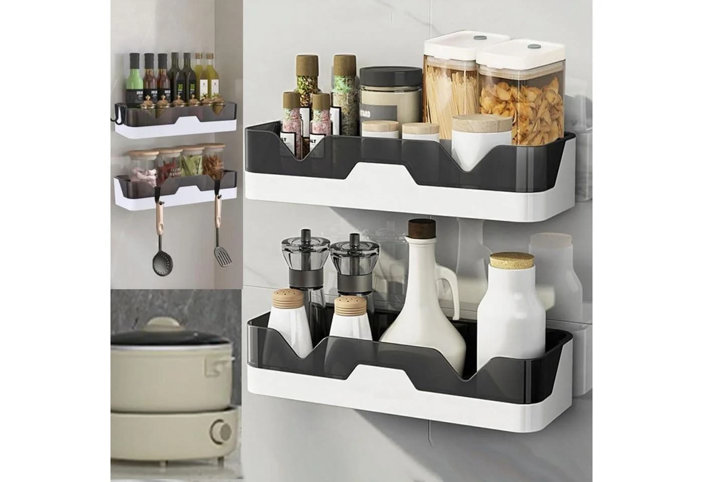 LuxusKollektion Duschregal 2er Set Weiß Ohne Bohren