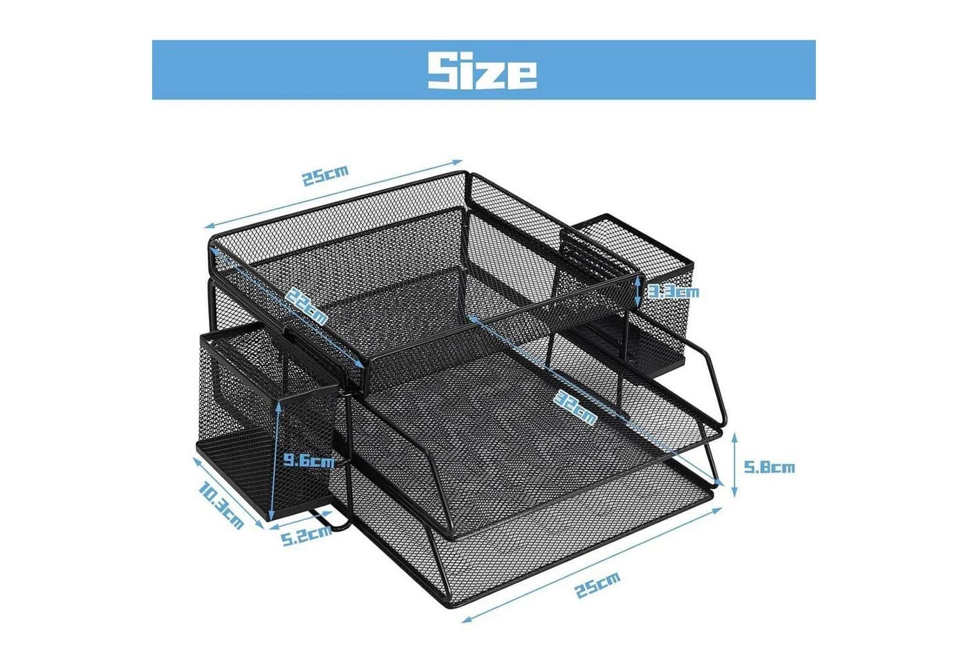 LuxusKollektion Briefablage 2 Ebenen Schwarz Metall - Bild 5