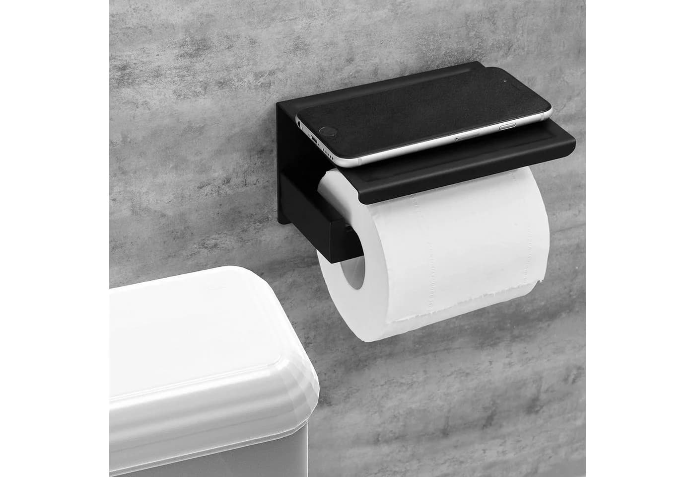 LuxusKollektion Toilettenpapierhalter Edelstahl Matt Schwarz - Bild 4