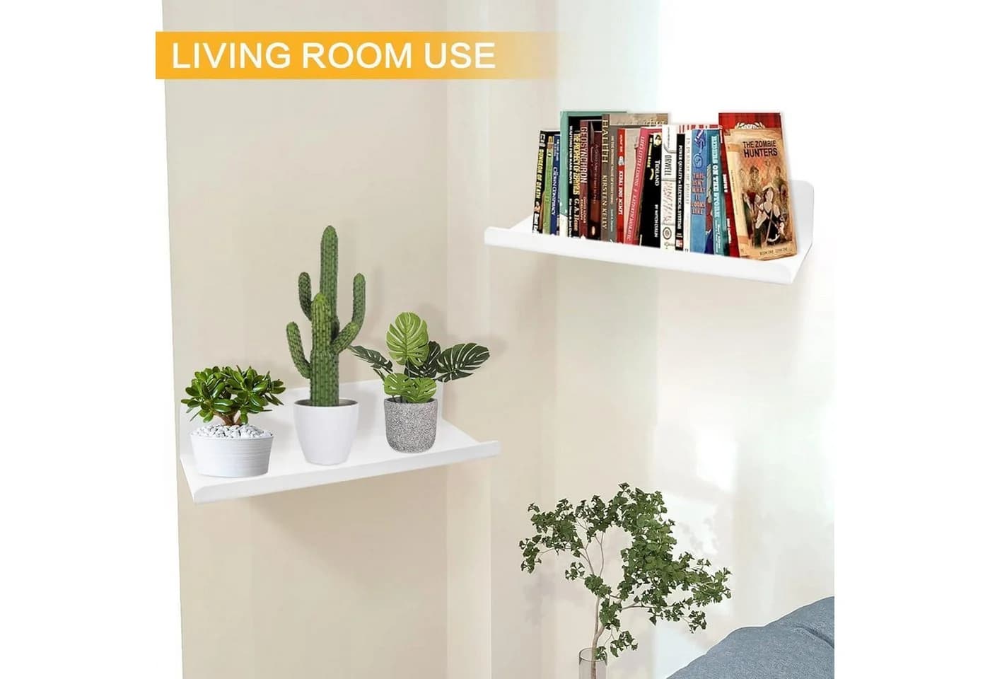 LuxusKollektion Wandregal 3er Set Weiß Acryl Selbstklebend 30cm - Bild 4