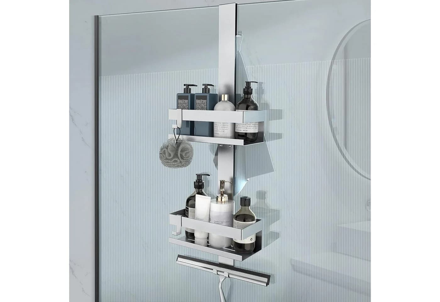 LuxusKollektion Duschablage Edelstahl SUS304 Hängend für Glastür ohne Bohren - Bild 2