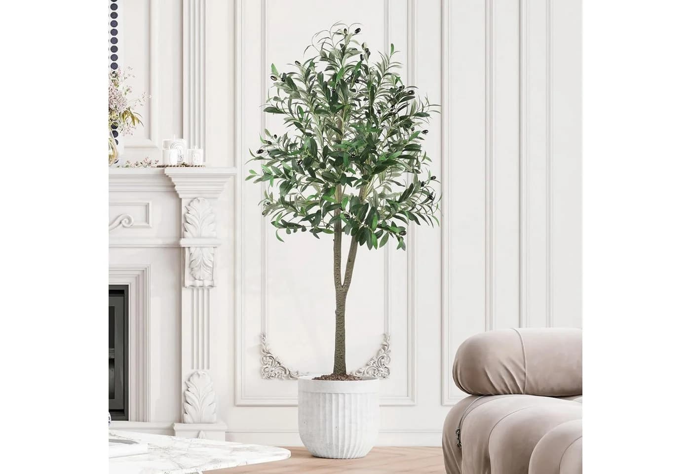 LuxusKollektion Künstlicher Olivenbaum 150cm Grün Schwarz - Bild 2
