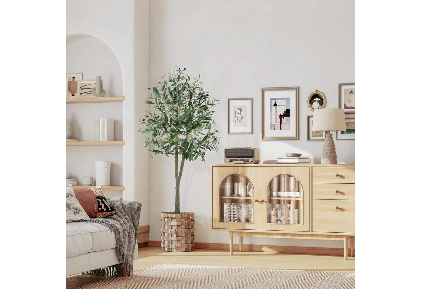 LuxusKollektion Künstlicher Olivenbaum 150cm Grün Schwarz - Bild 5