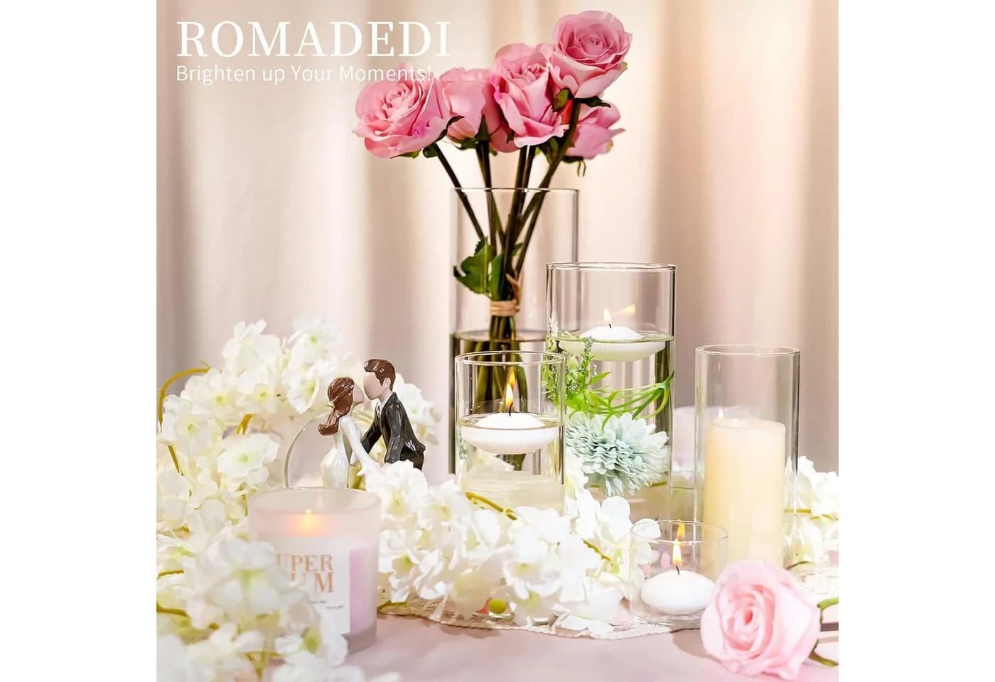 LuxusKollektion Glas-Kerzenhalter 3er Set Transparent Handgeblasen