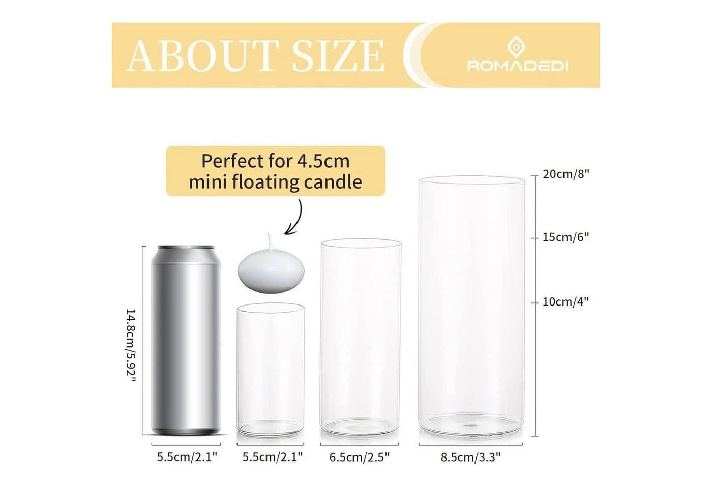 LuxusKollektion Glas-Kerzenhalter 3er Set Transparent Handgeblasen - Bild 4