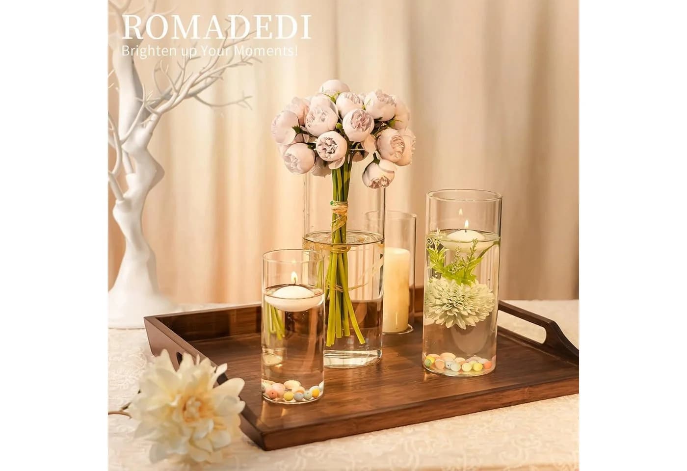 LuxusKollektion Glas-Kerzenhalter 3er Set Transparent Handgeblasen - Bild 5