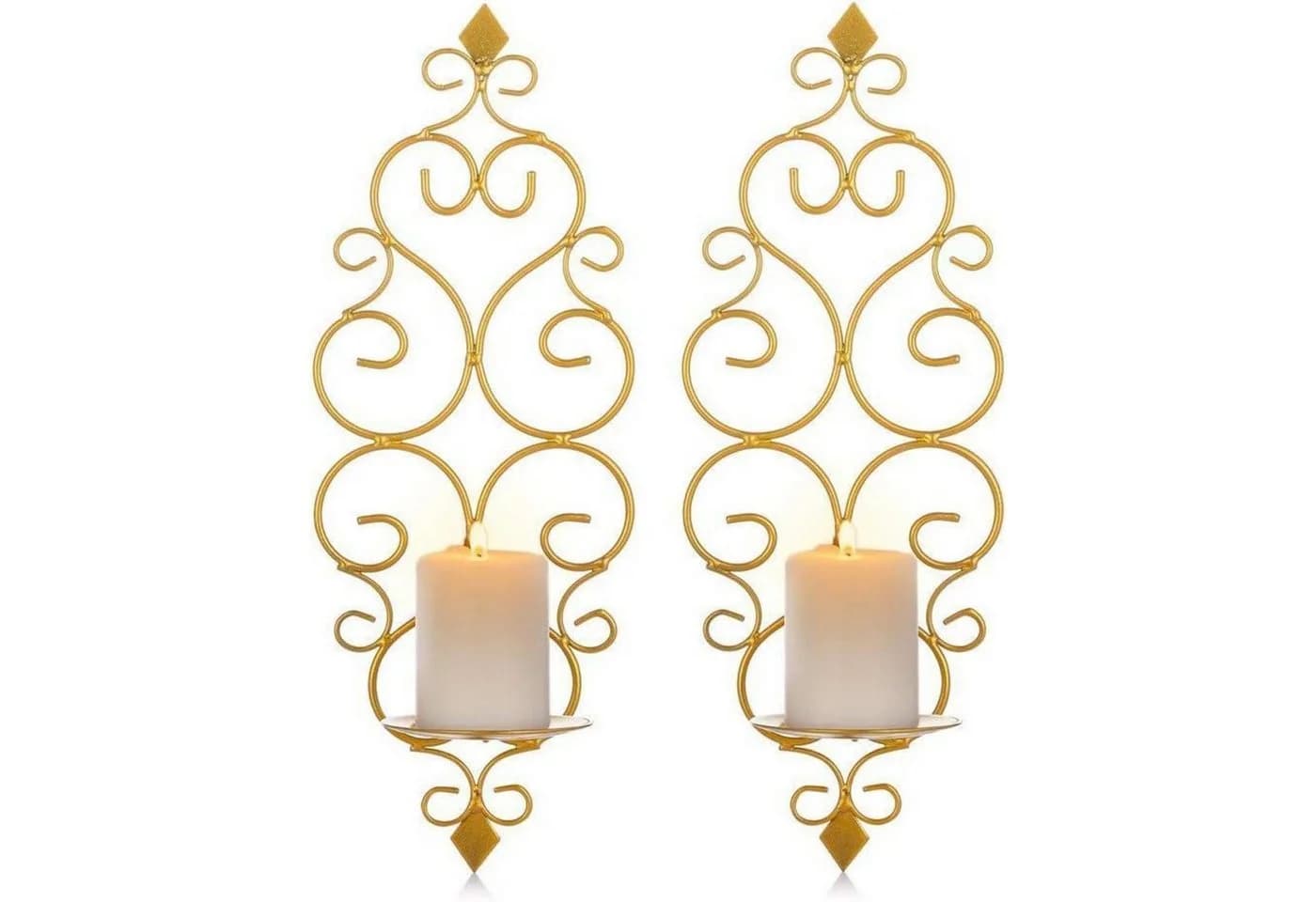 LuxusKollektion Wandkerzenhalter 2er Set Gold Metall - Bild 2