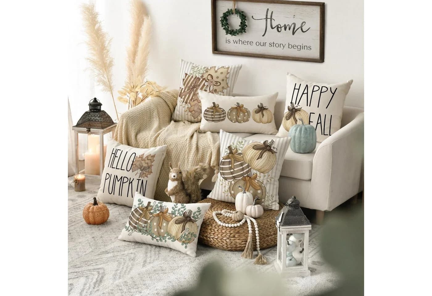 Artoid Mode Kissenbezug 4er Set Herbst Design Polyester