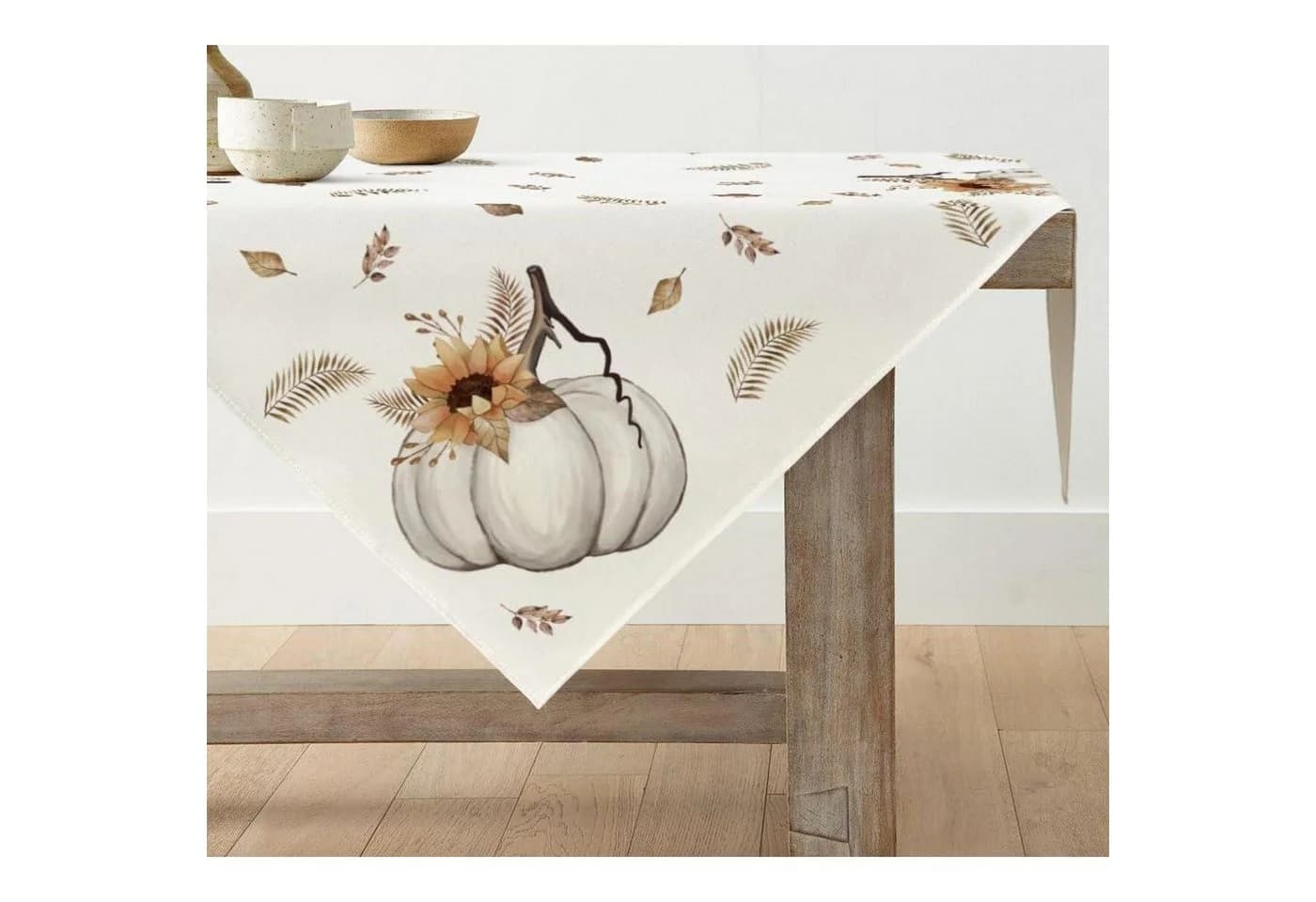 LuxusKollektion Tischdecke Herbst Design Beige 85x85 cm Polyester - Bild 2