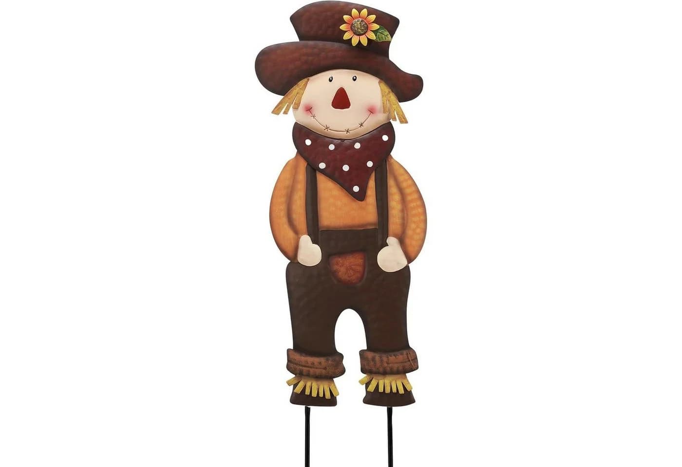 LuxusKollektion Gartenfigur Herbstdeko Vogelscheuche Metall Kürbis - Bild 2