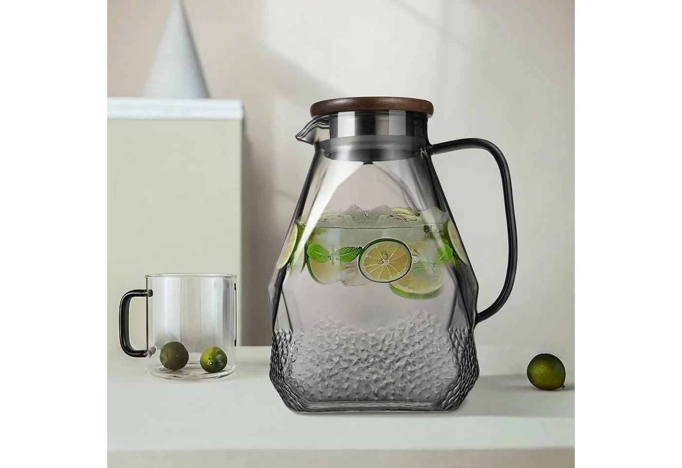 LuxusKollektion Wasserkaraffe 1.8L Schwarz mit Deckel - Bild 5
