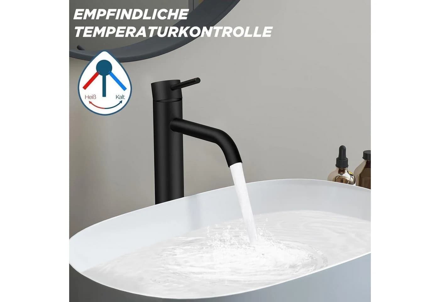 LuxusKollektion Waschtischarmatur Schwarz Einhebelmischer 190mm - Bild 5