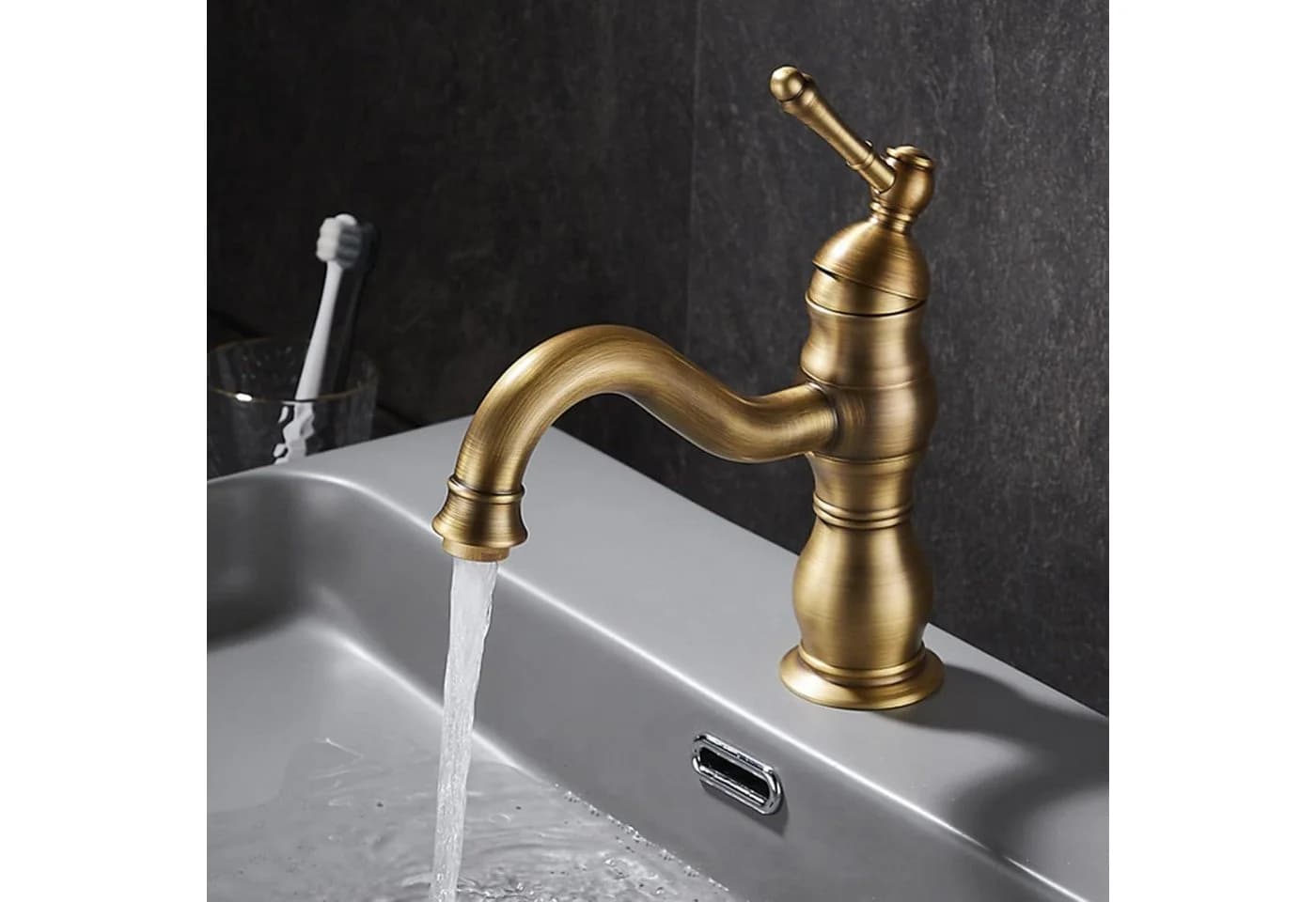LuxusKollektion Waschtischarmatur Kisimixer Antik Bronze Retro 360° Schwenkbar - Bild 2