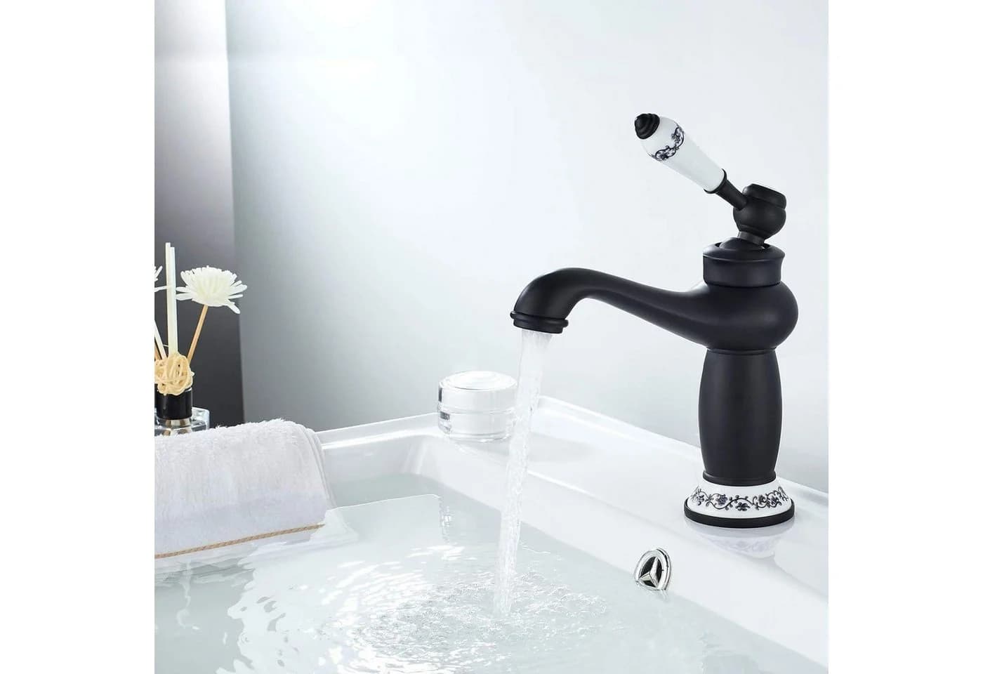 LuxusKollektion Waschtischarmatur Schwarz Keramikventilkern IP68