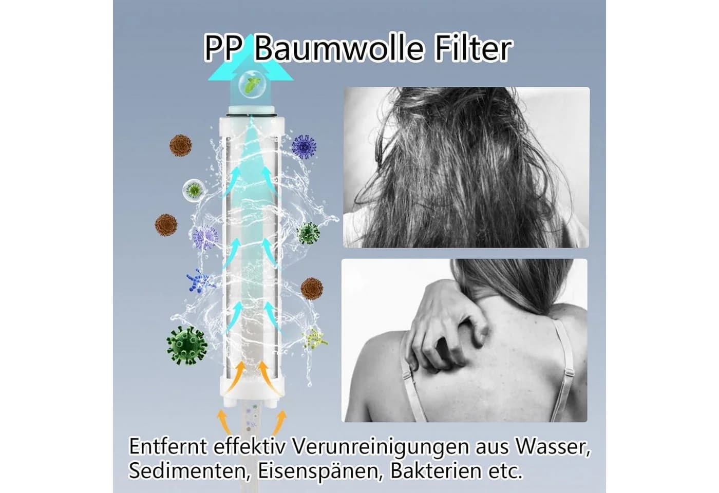 Nafall Handbrause 5 Strahlarten 4 PP Filter Wassersparend