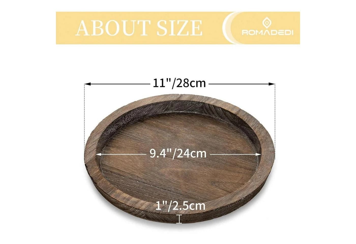 LuxusKollektion Kerzentablett Holz Deko Rund 28cm - Bild 3