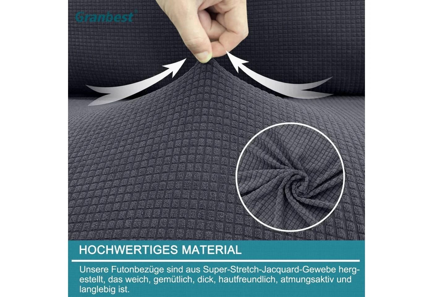 Granbest Wasserdichte Futon Abdeckung Grau Modernes Karomuster - Bild 4