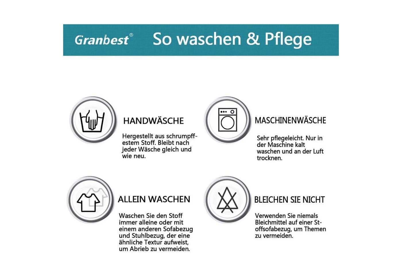 Granbest Wasserdichte Futon Abdeckung Grau Modernes Karomuster - Bild 5