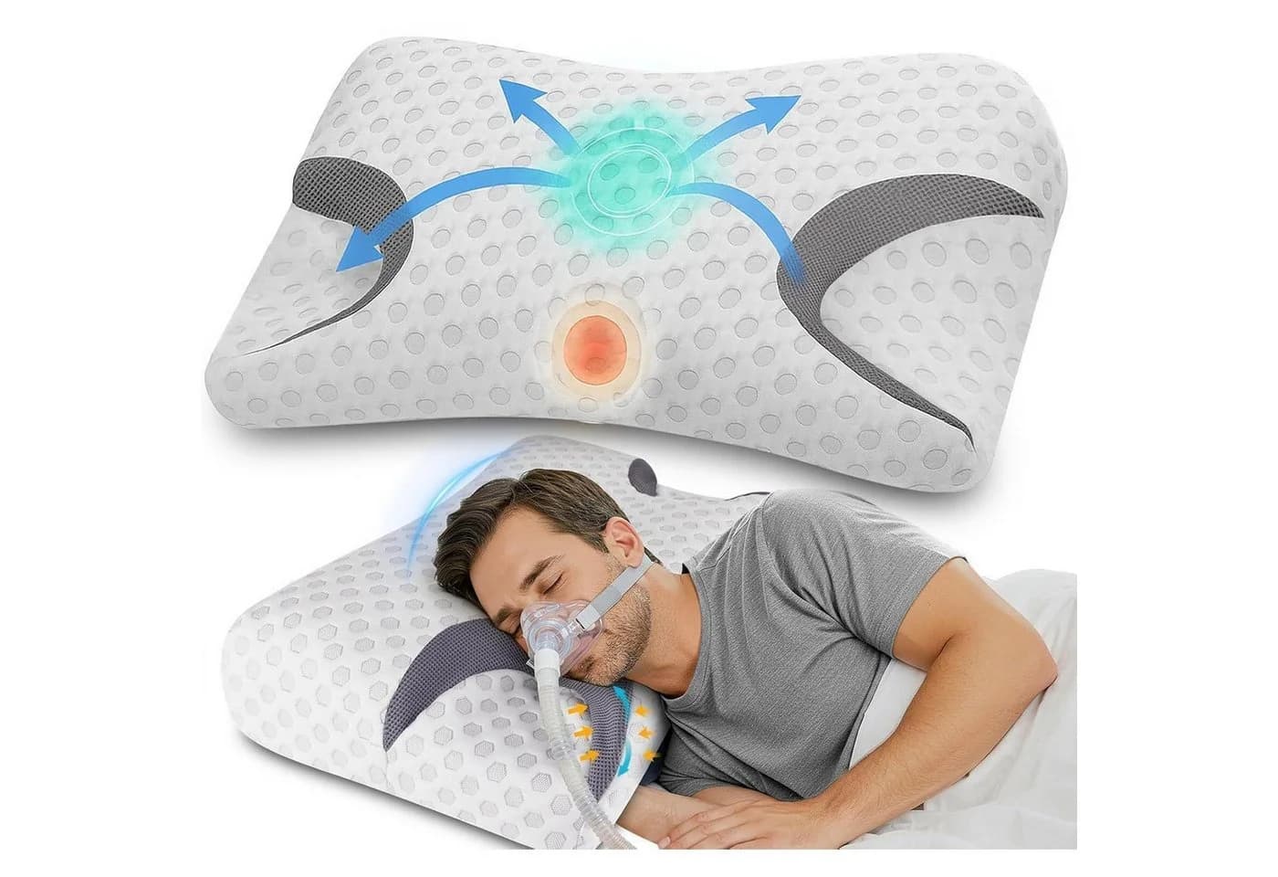 LuxusKollektion CPAP-Kissen Memory Foam für Seitenschläfer Schlafapnoe - Bild 2