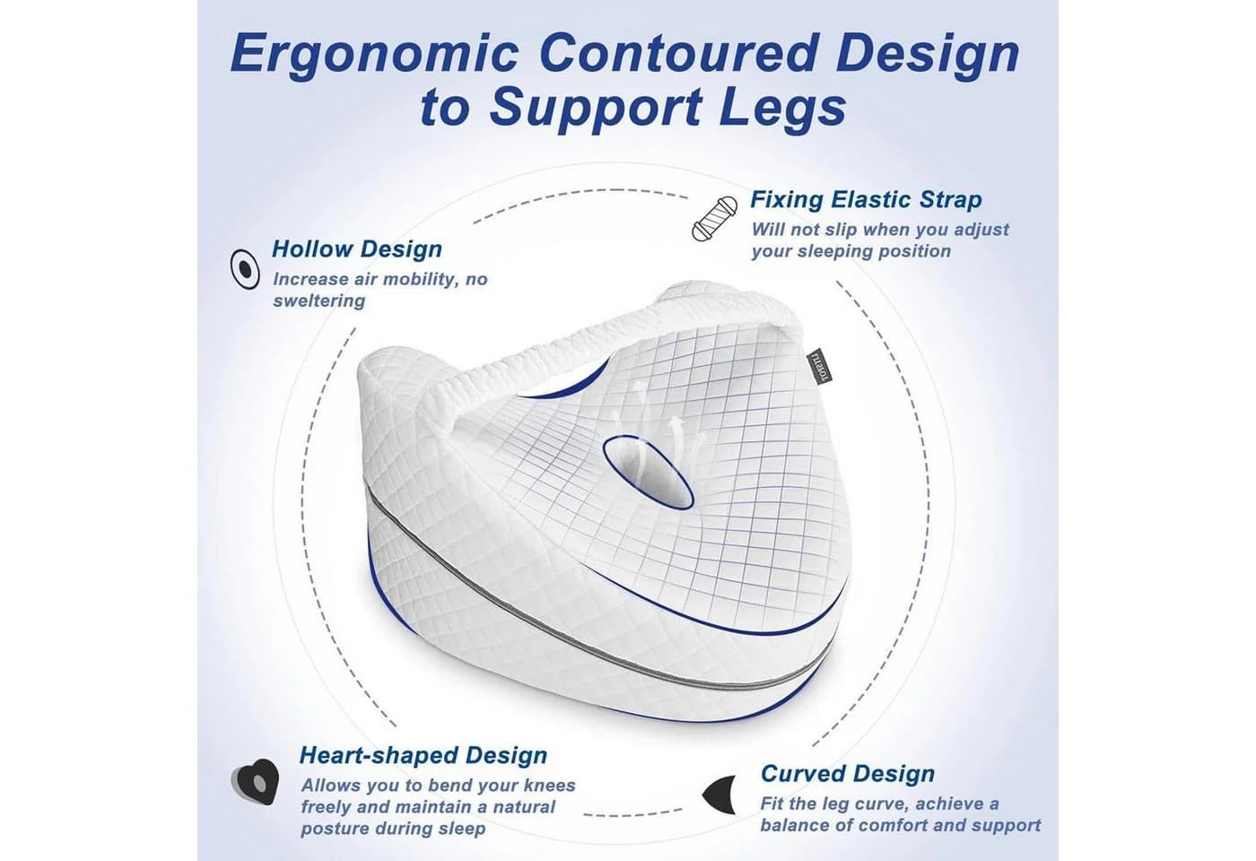 LuxusKollektion Kniekissen Ergonomisches Memory Foam Seitenschläfer
