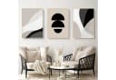 Trayosin 3-teiliges Wandbilder Set 50x70 cm Schwarz Beige Abstrakt Bild 1