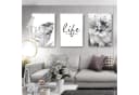 Trayosin 3-teiliges Poster Set Schwarz Weiß Blumen Federn Löwenzahn Bild 1