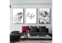 Trayosin 3-teiliges Poster Set Schwarz Weiß Blumen Federn Löwenzahn Bild 2