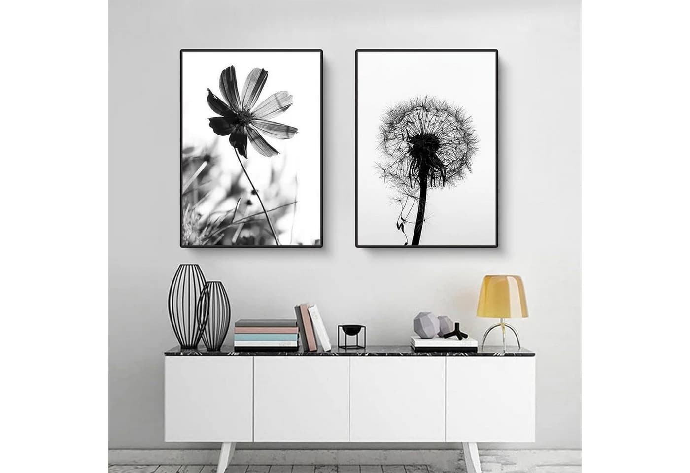 Martin Kench Poster 3er Set Schwarz-Weißer Schmetterling Blume Löwenzahn Modernes - Bild 4