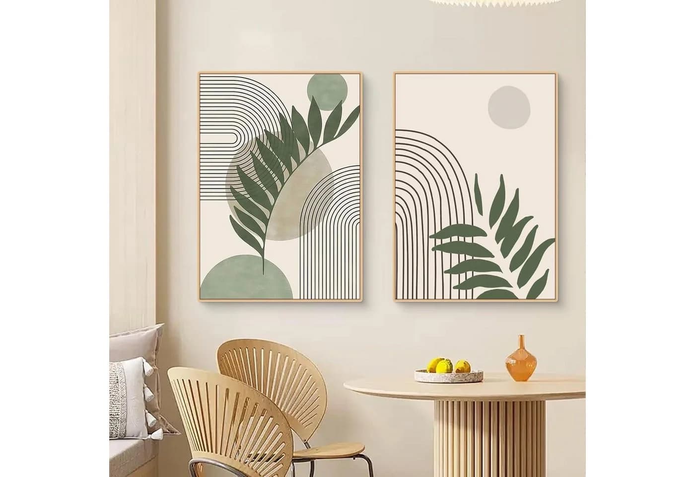 Uixxducc Leinwandbild 3-teilig Boho Poster Grüne Pflanze - Bild 4