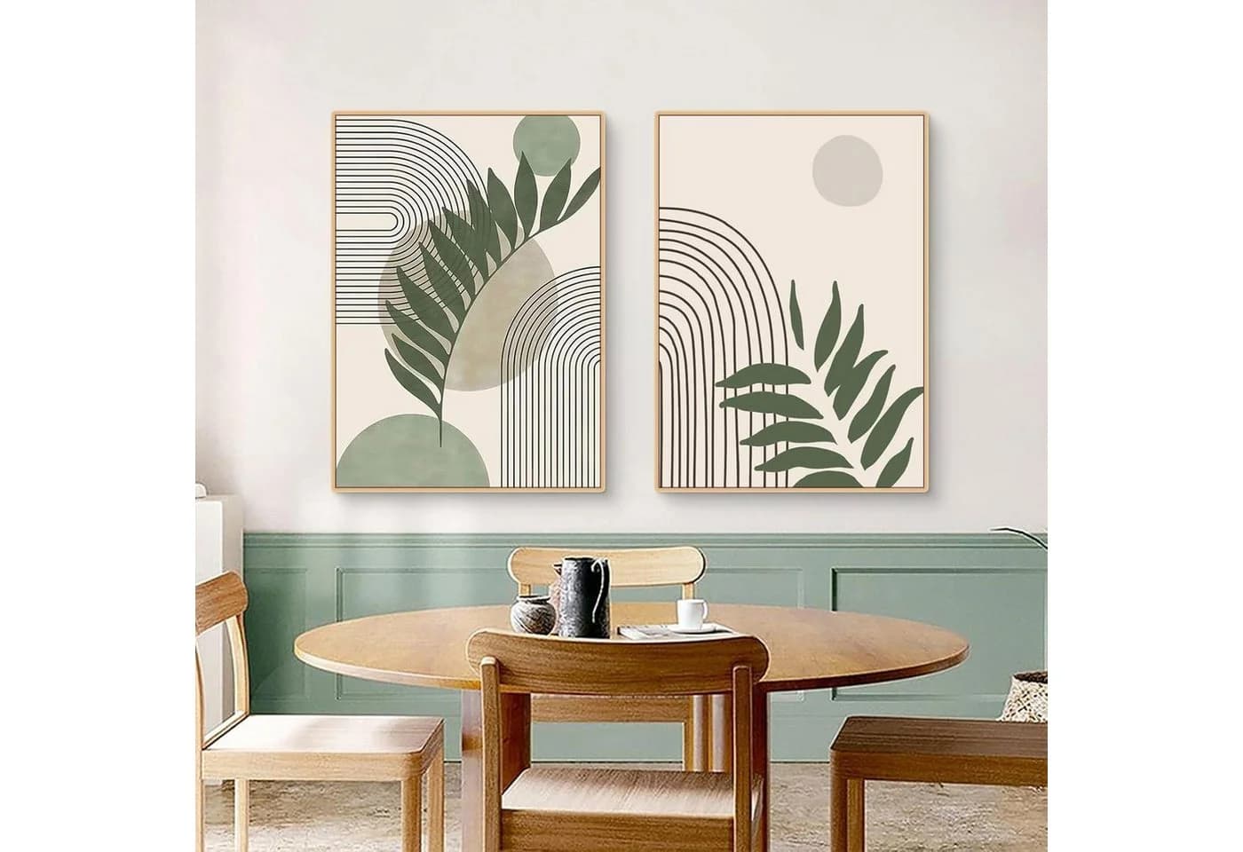 Uixxducc Leinwandbild 3-teilig Boho Poster Grüne Pflanze - Bild 5