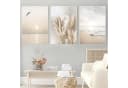 SWECOMZE 3er Poster Set Leinwand Strandmotiv Beige Bild 2