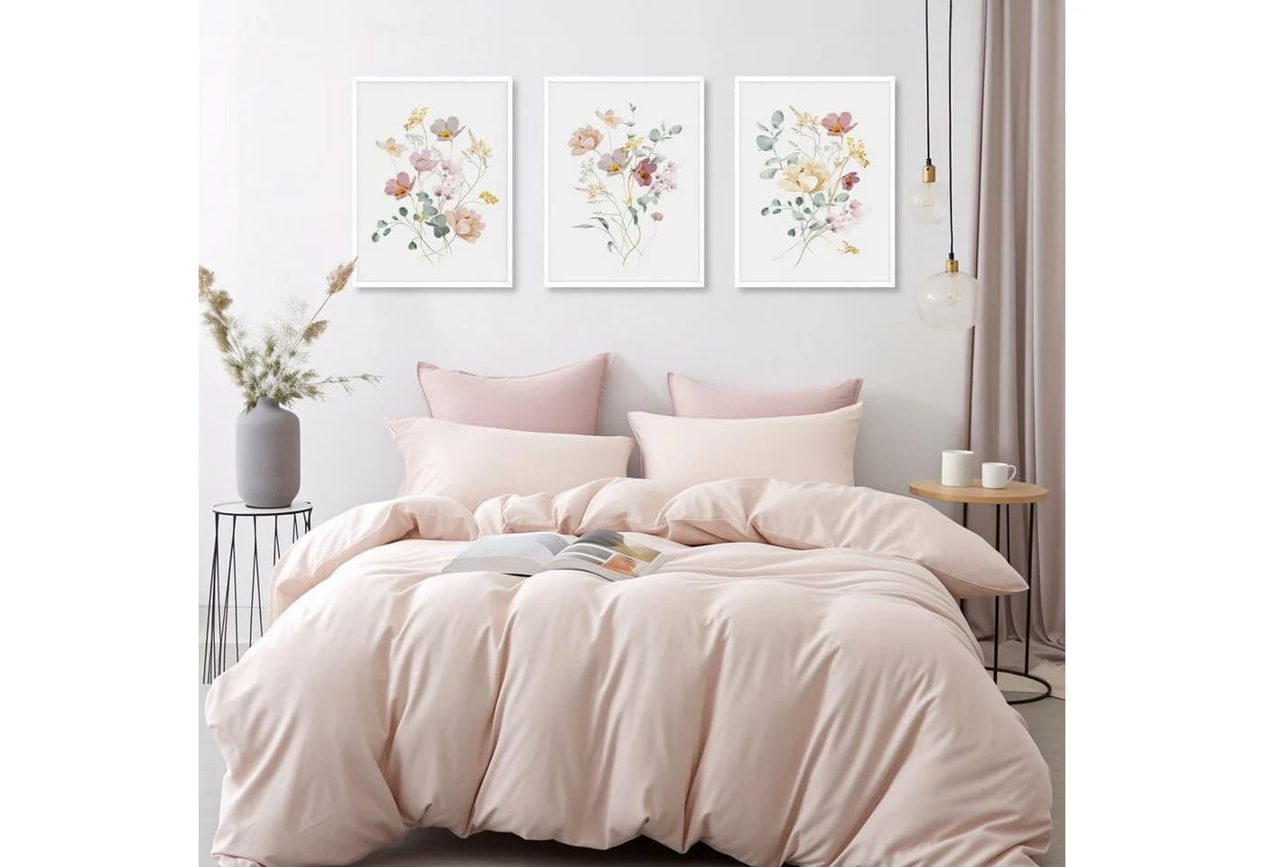 Dazzlewall Leinwandbild Set Aquarell Blumen 30x40 cm - Bild 3