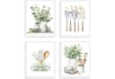 LuxusKollektion Leinwandbild 4er-Set Botanische Küche Grün 20x25 cm Bild 2
