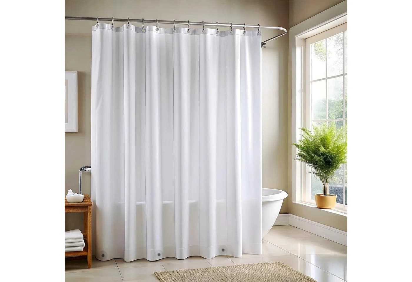 LuxusKollektion Duschvorhang 180x180 cm Anti Schimmel PEVA Frosted Transparent - Bild 2
