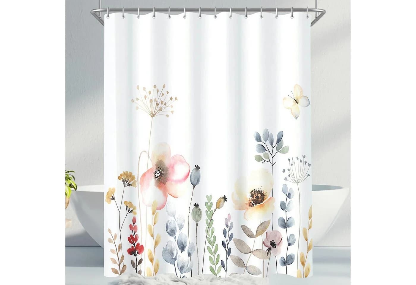 LuxusKollektion Duschvorhang Blumen Bunt Kunstfaser Antischimmel - Bild 2