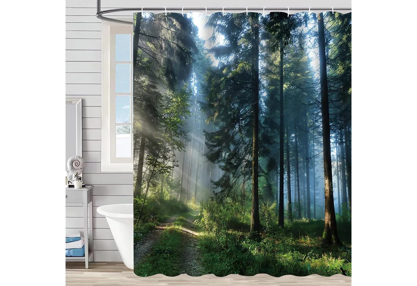 Lerores Duschvorhang Sunshine Forest Antischimmel Textil - Bild 2