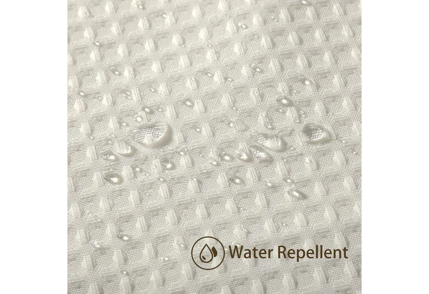 LuxusKollektion Duschvorhang Waffel Anti Schimmel Badewanne Vorhang Set wasserdicht - Bild 3