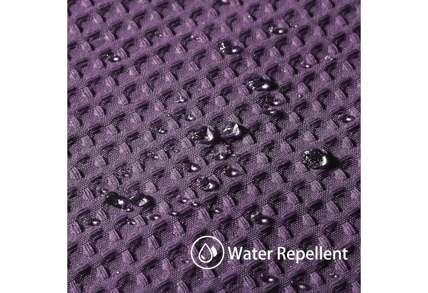 LuxusKollektion Duschvorhang Waffel Lila Wasserdicht mit 12 Haken - Bild 3